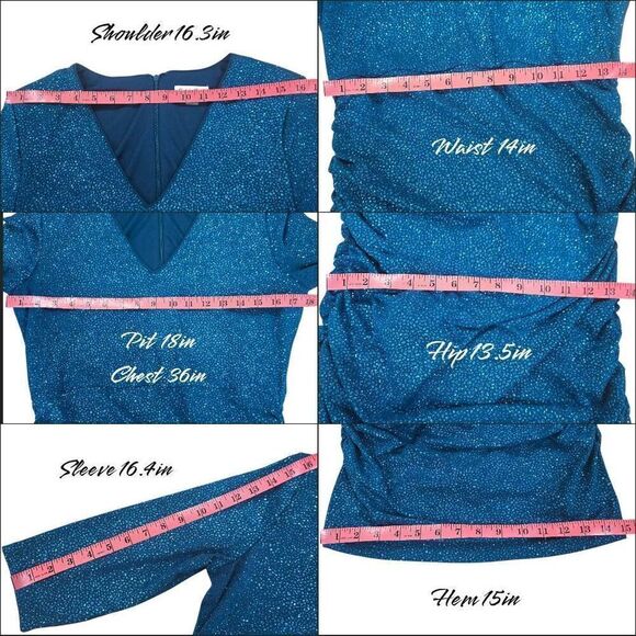 Calvin Klein Runched Glitter Bodycon Midi Dress(C037)-Size 10 for Women - Picture 11 of 12